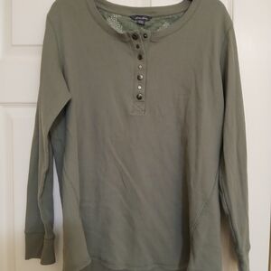 Eddie Bauer Sage Green Textured Henley